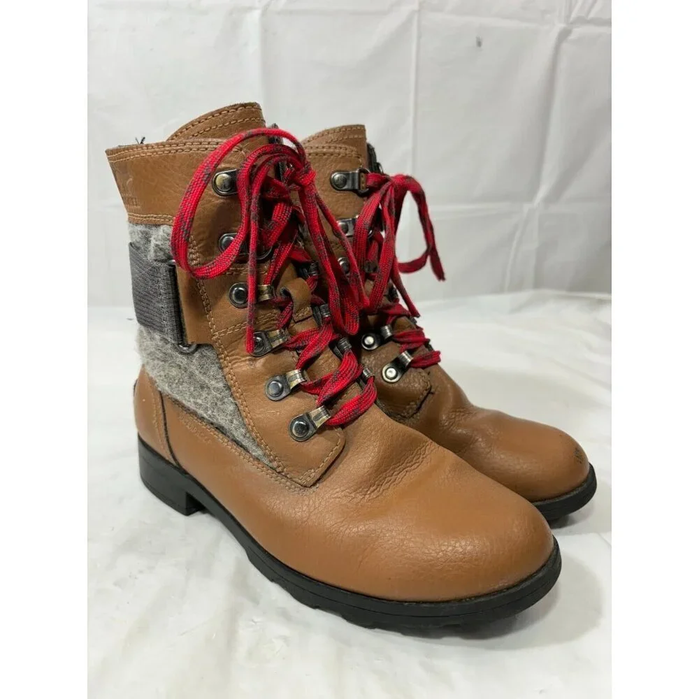 Sorel Emelie Conquest Waterproof Boot Brown Leather Size 3